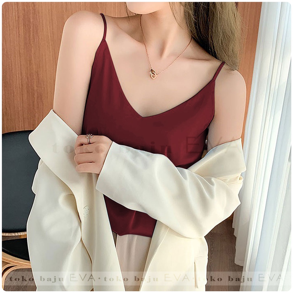 Tank Top Polos Wanita Bahan Mosscrepe Premium-1