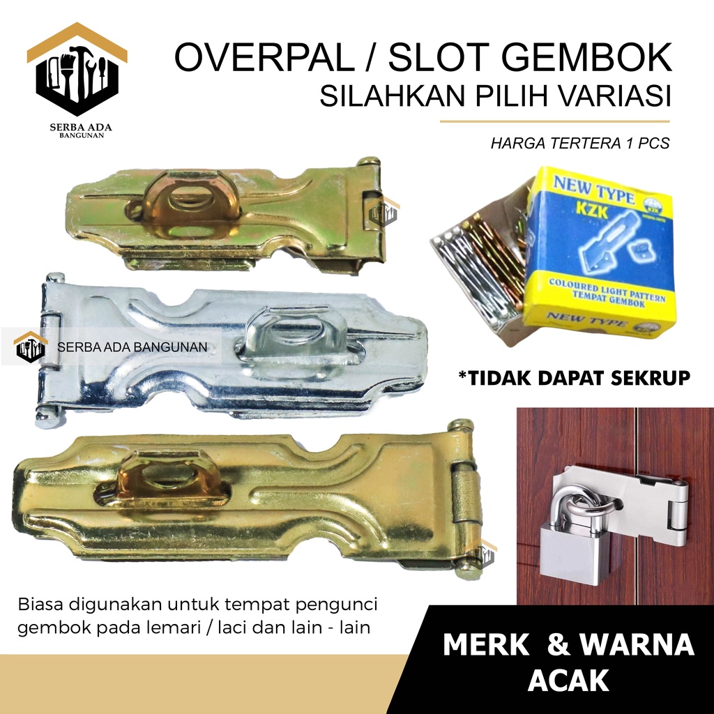 Overpal plat tempat gembok 2,5&quot; inch | 3&quot; inch | 4&quot; inch putih murah / overval