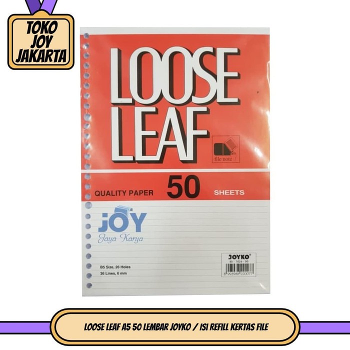 

Loose Leaf A5 50 lembar Joyko / Isi Refill Kertas File