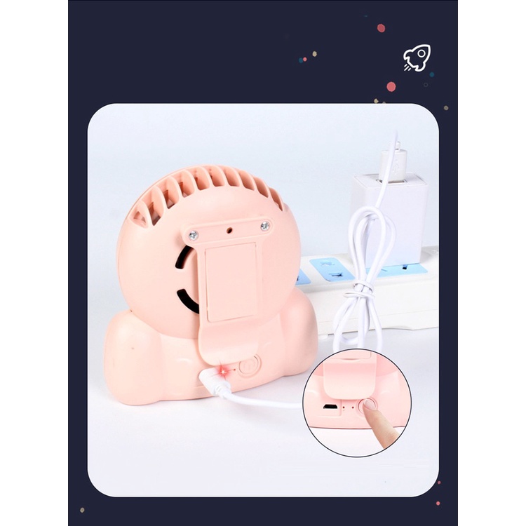 kipas angin portable Lampu rechargable kitty mini fan KP06 pocket size tali leher hanging neck fan