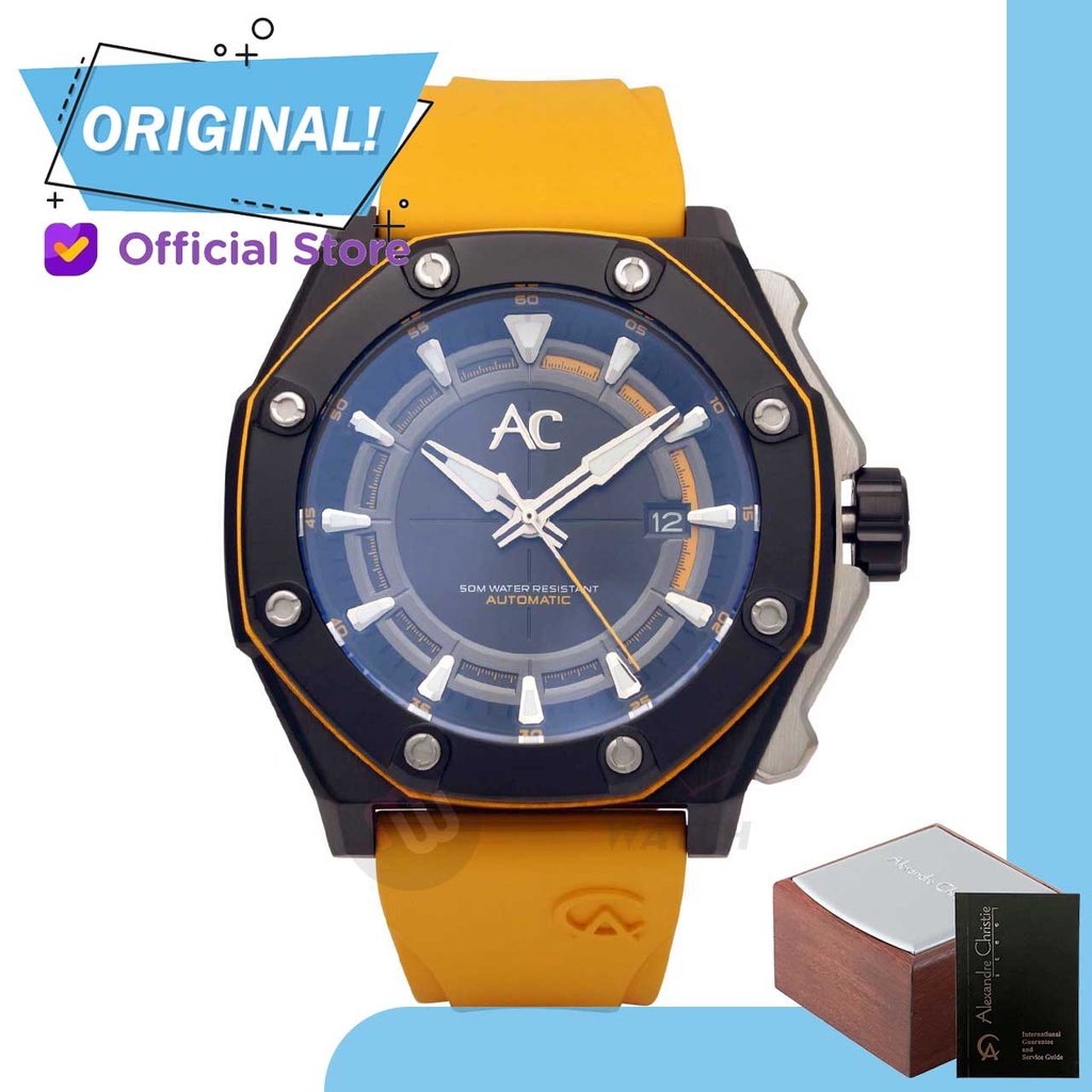 Jam Tangan Pria Automatic Analog Alexandre Christie 9601MA AC9601 AC 9601 MA 9601 MARTBBAYL Original