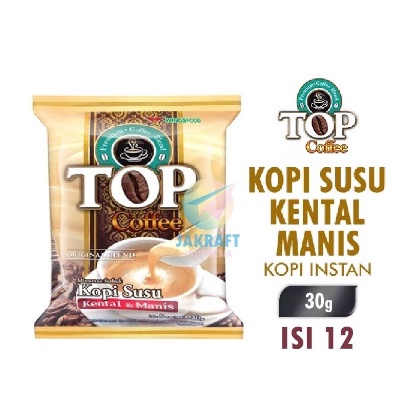 

Top Coffee Kopi Instan Susu Kental Manis (3in1) 12 pcs (renceng 12pcs)