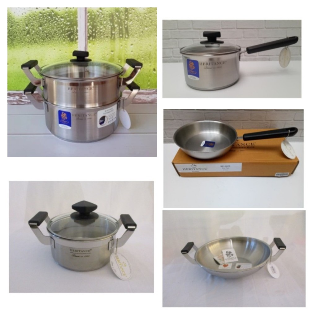 BIMA HERITANCE CLASSIC SAUCEPAN 16CM 18CM PANCI REBUS WAJAN KUALI GAGANG HITAM PANCI KUKUS 2 TINKAT 
