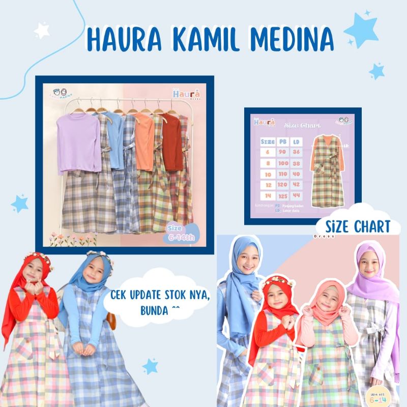 Kamil Medina - Set Haura Dress size 6th - 14th - Dress Anak motif kotak kotak Gamis Haura by Kamil Medina power off Upright haura 1 dan haura 2 kidsdiaryplus