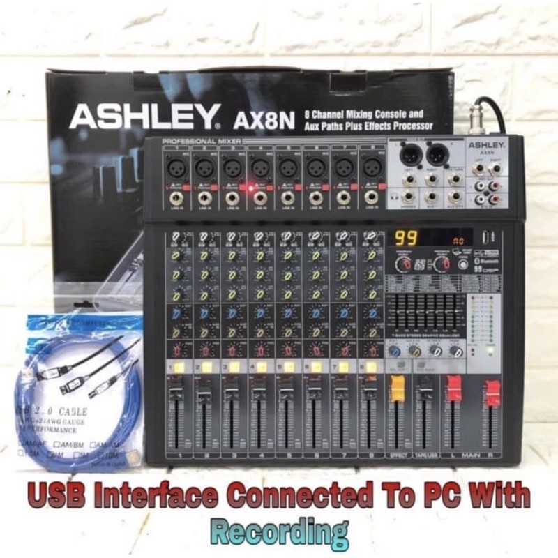 Mixer Audio Ashley AX 8 N 8 Channal bluetooth