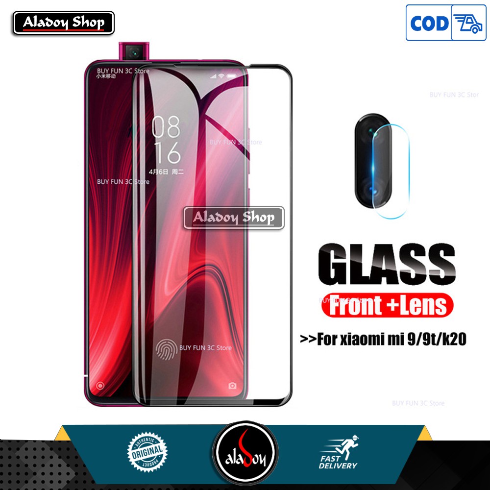 PAKET Tempered Glass Layar Full Cover dan Tempered Glass Camera Xiaomi K20 PRO