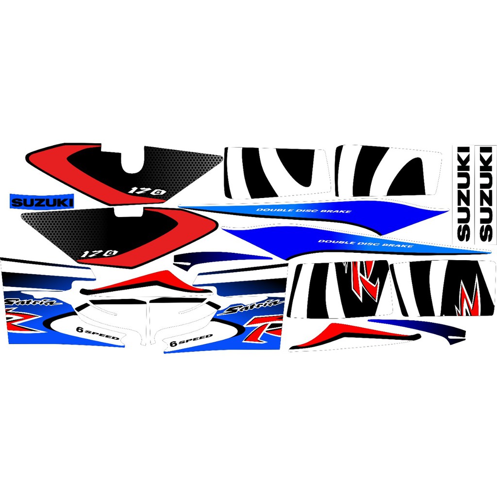 striping satria lumba biru putih