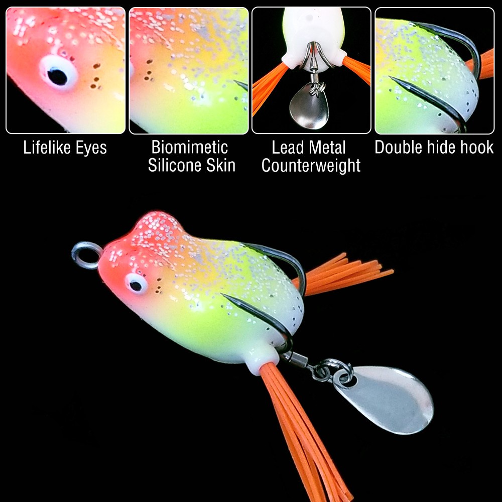 1 Pc Umpan Pancing Soft Bait Bentuk Katak Mata 3d Bahan Plastik Ukuran 3cm / 4.2g