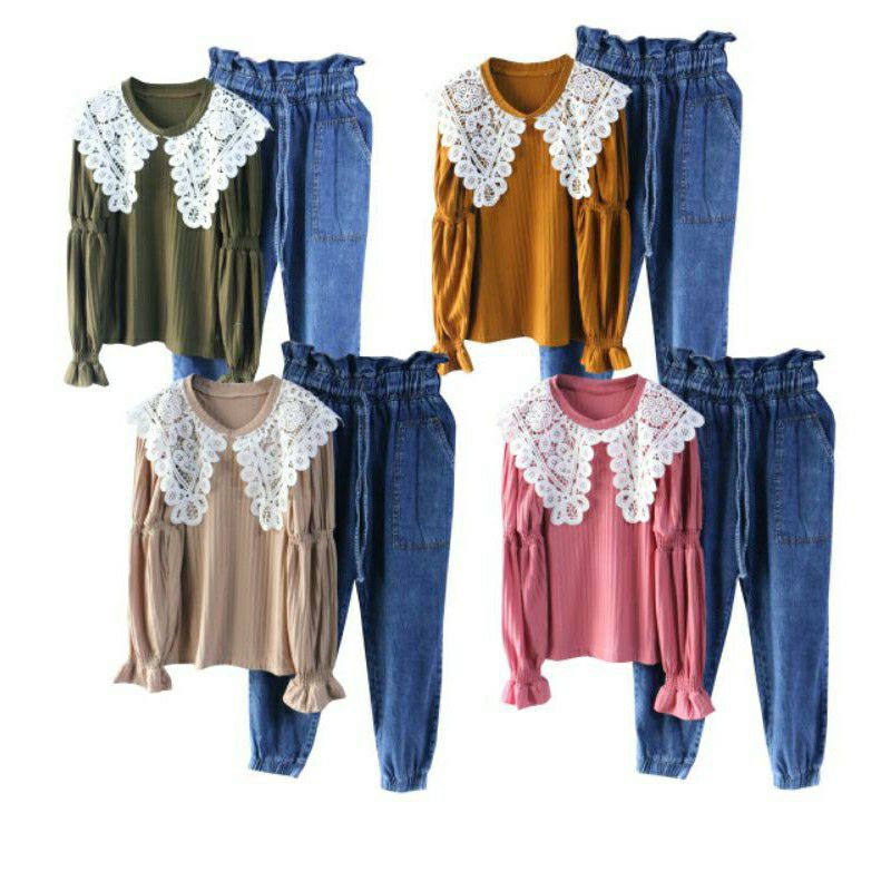 1SET RAJUT IMPORT & CELANA JEANS