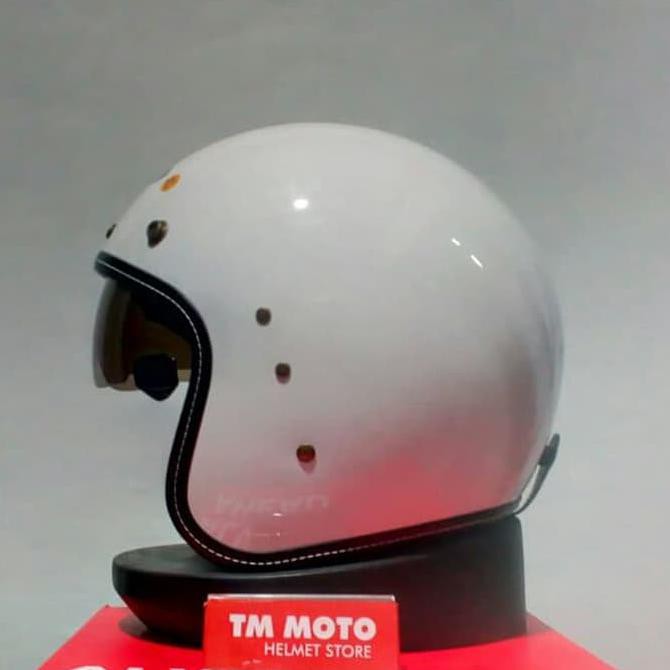 ❤️ PRODUK BAGUS HELM RETRO❤️ HELM ZEUS ZS380FA / Z380FA WHITE - HELM RETRO ZEUS EKONOMIS