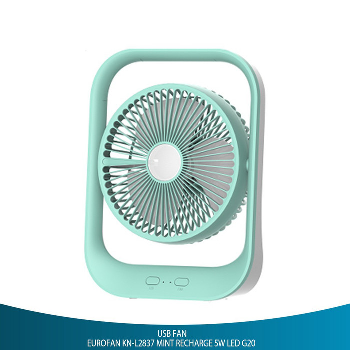 EUROFAN KN-L2837 Kipas Angin Isi Ulang USB dan Lampu LED