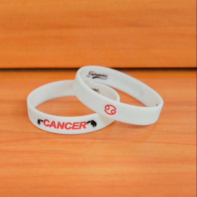 Cancer - White | Gelang Karet Silicone | Gelang Fashion | Wristband | Bracelet