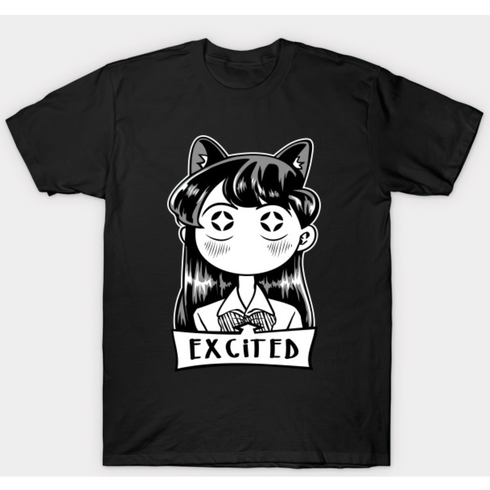 Tshirt Komi-San Excited Black Premium Unisex