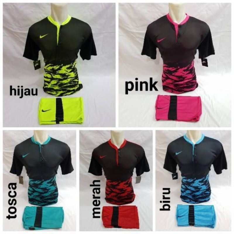 Baju olahraga setelan futsal badminton voli kerah krah shanghai KANCING