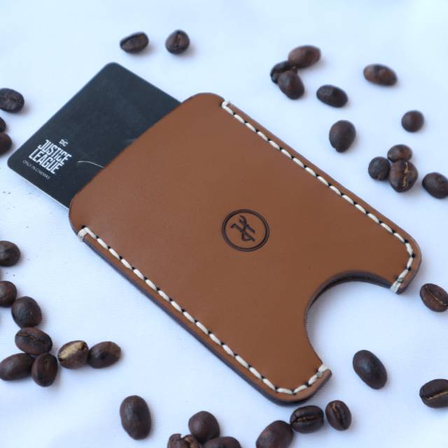 

CARD HOLDER TEMPAT KARTU KULIT ASLI WARNA TAN FREE TULIS NAMA