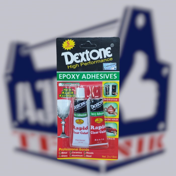 Lem dextone rapid clear 5 menit murah meriah