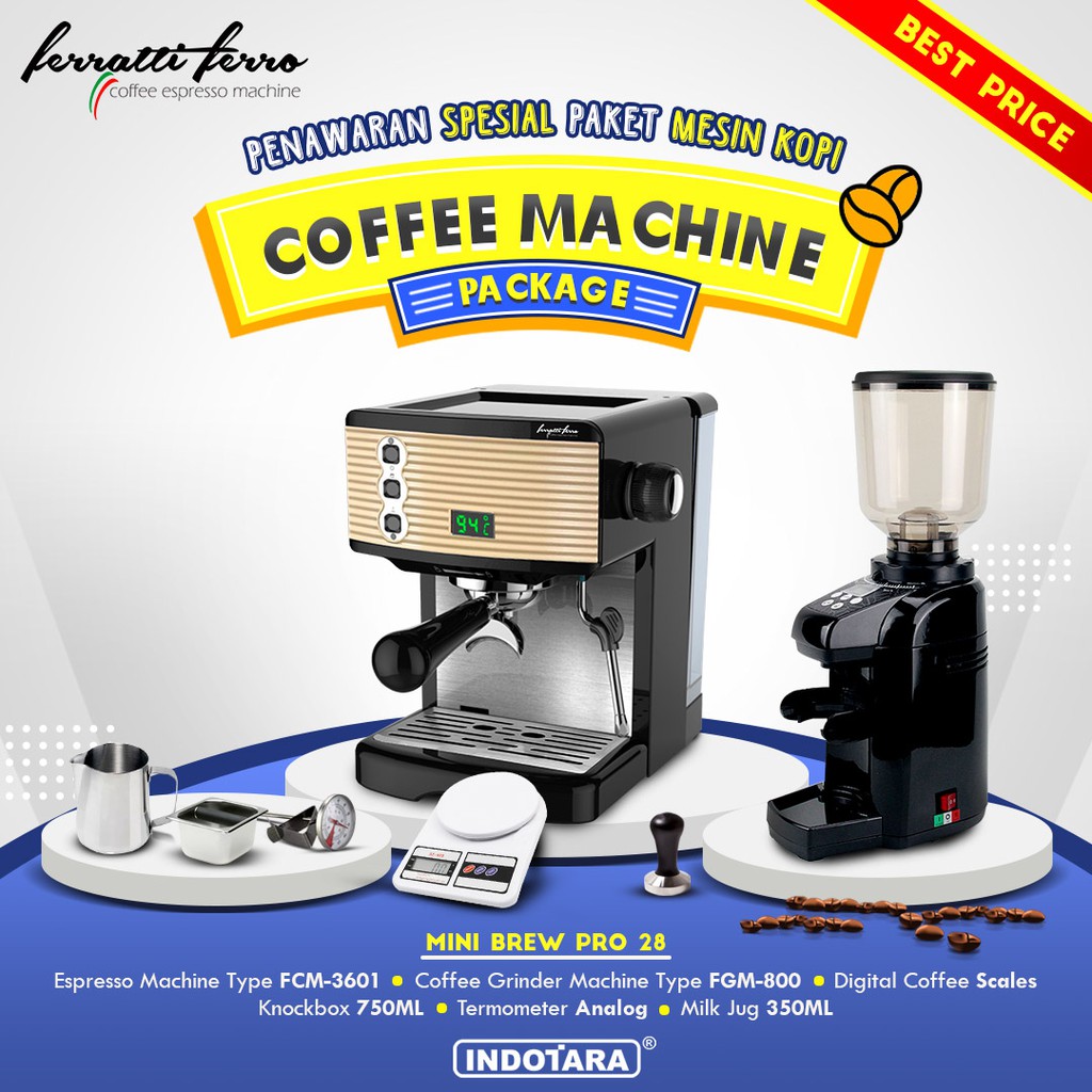 Paket mesin kopi Espresso Mini Brew Pro 28 - 29 - 30