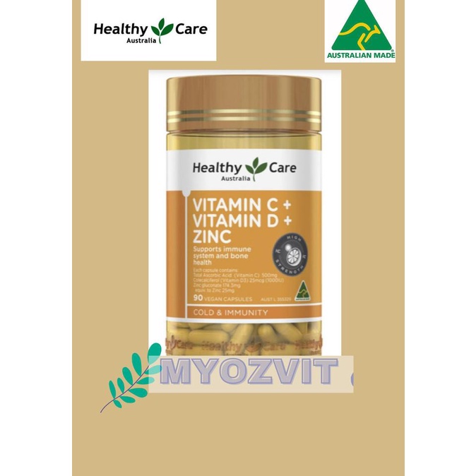 Healthy Care Vitamin 3in1 C D Zinc. Pelindung Imunitas selama Pandemi ---Terbaru---