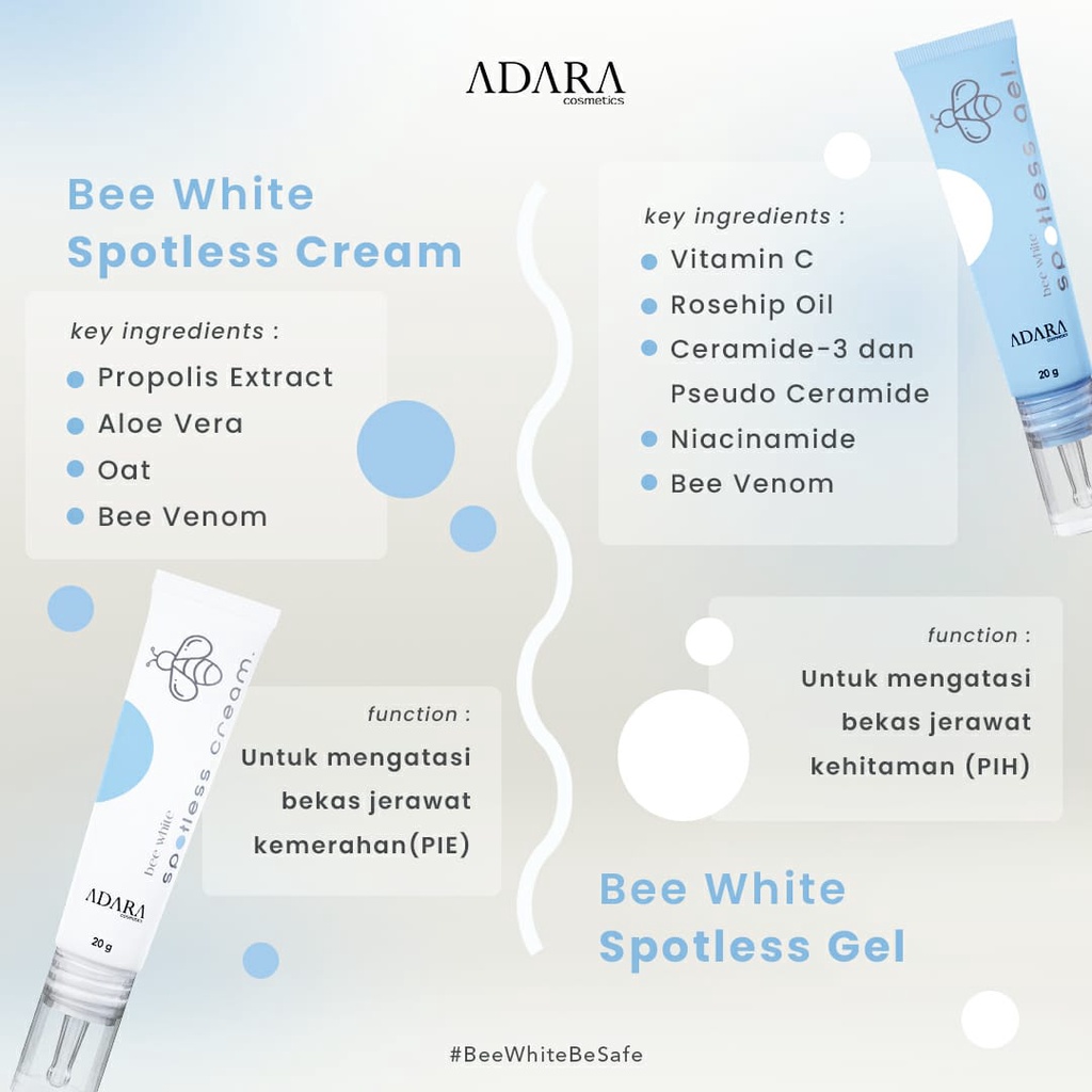 ADARA Bee White Foam Cleanser | Spotless Cream | Spotless Gel | Yogurt Day Cream | Yogurt Night Cream | Eye Do Care