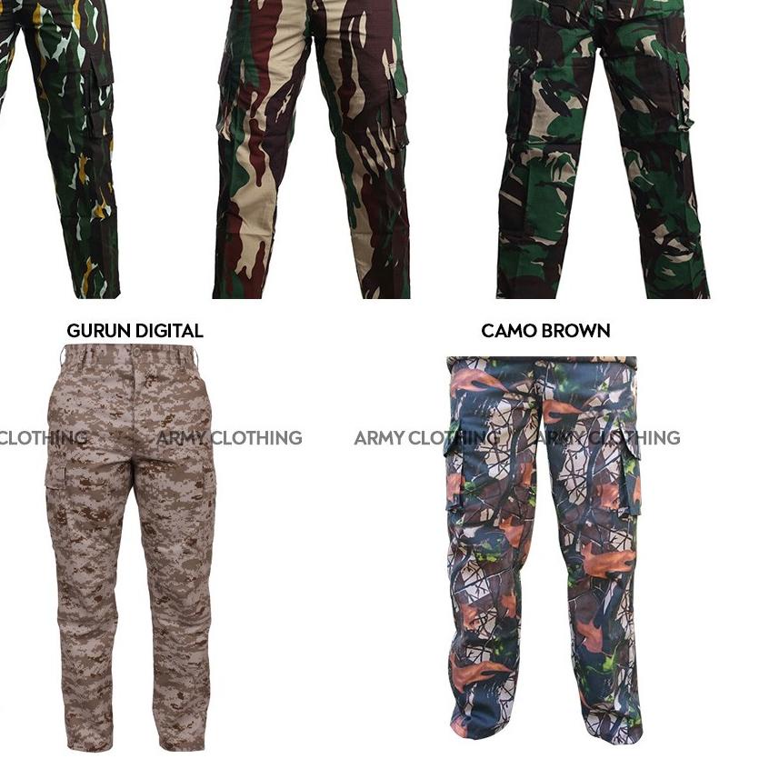 ❆ Celana PDL Loreng Panjang, Malvinas, Kopassus, Perbakin (CAMO), Brimob, Gurun ➲