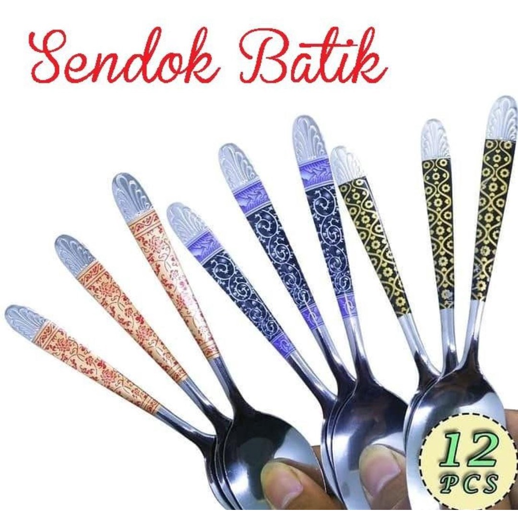 Sendok BATIK Stainless Steell 12 pcs Bahan Tebal