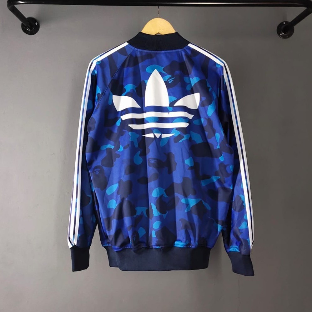 Jaket Addidas x AAPE Tracktop Crewneck Bahan LOTTO UNISEX Terbaru Terlaris