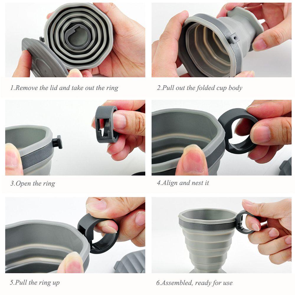 SUYO 220ml Collapsible Silicone Cup Camping Travel Supplies Olahraga &amp; Luar Ruangan Mug Minum Lipat