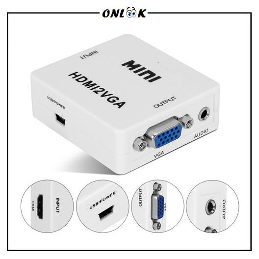 Mini HDMI2VGA Converter HDMI To VGA 1080P Female Konverter Video PS