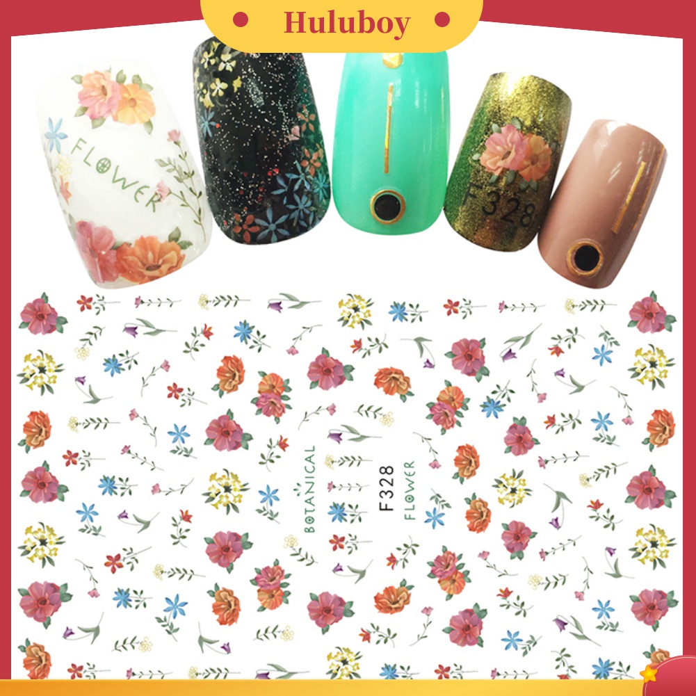 Huluboy Huluboy♡ Stiker Nail Art Motif Buah / Bunga / Daun / Tanaman