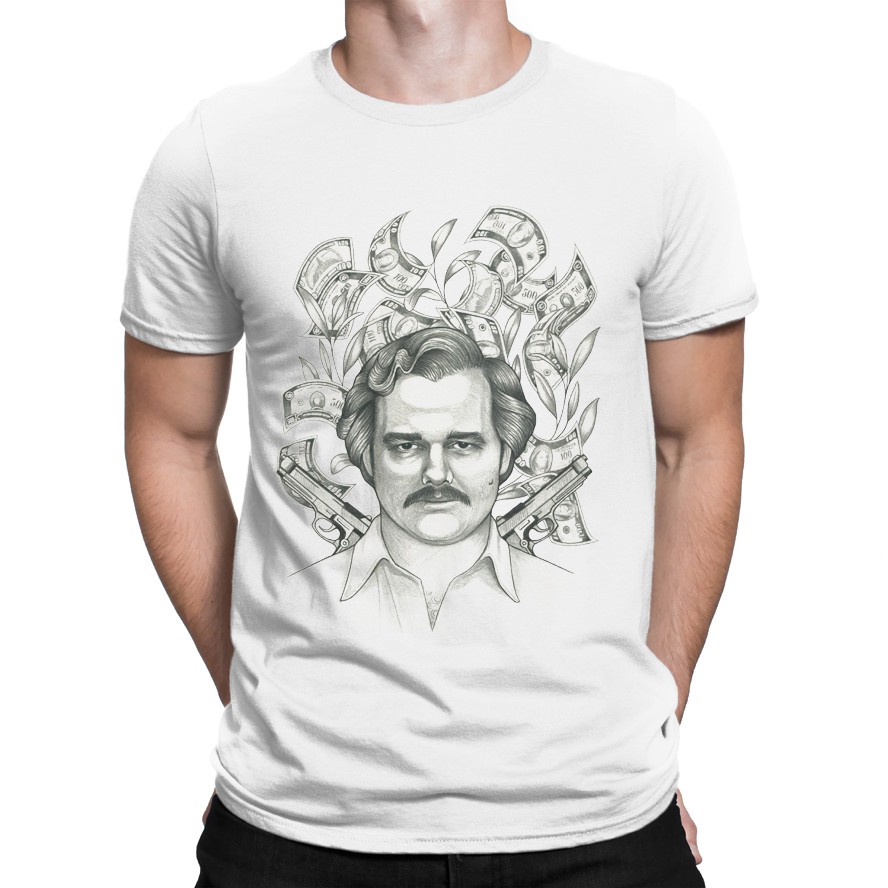 Kaos Baju Karakter Tokoh Film Movie TV Series - Narcos Pablo Escobar 01