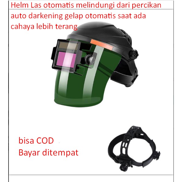 Helm Las otomatis melindungi dari percikan auto darkening gelap otomatis saat ada cahaya lebih teran