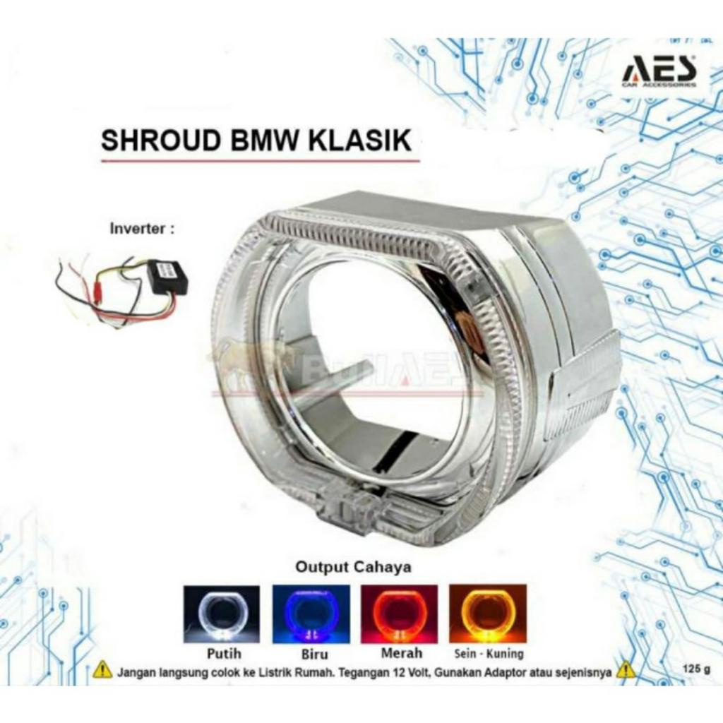 SHROUD BMW Projie WST Biled Projector HID 2.5inc AES Shroud With Angle Eye