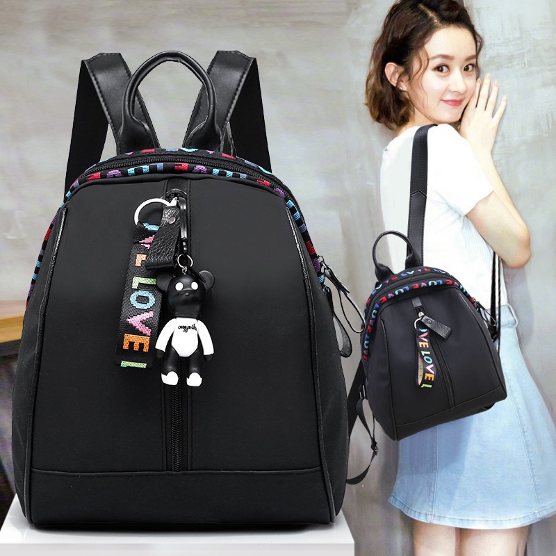 Tas Ransel Wanita Motif Love Fashion Style Korea Kasual Tas Punggung Sekolah Kerja Backpack Cewek Import Kulit PU Azgalery T237