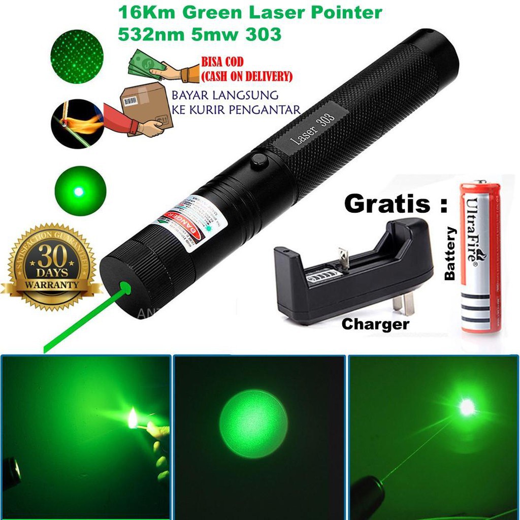 Senter Laser Green laser pointer bahan solid tahan banting anti air