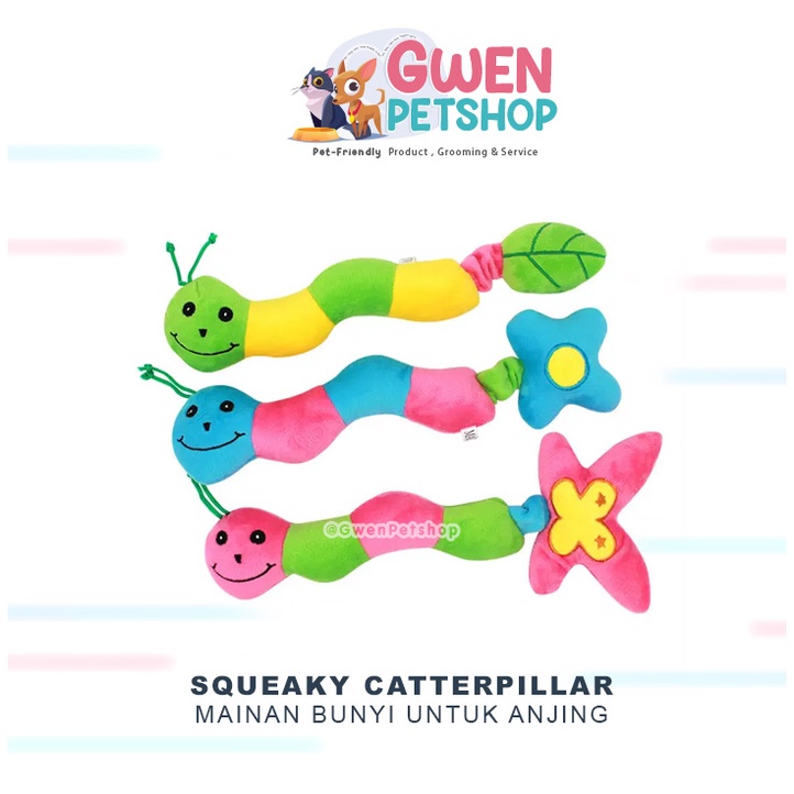 Squeaky Catterpillar - Mainan Anjing bisa berbunyi