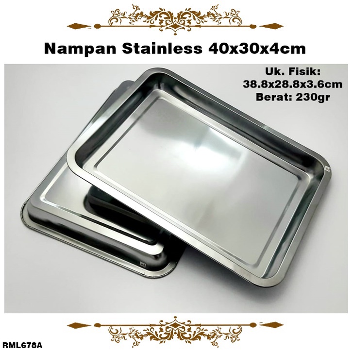 Nampan/Baking Tray stainless 40x30x4cm