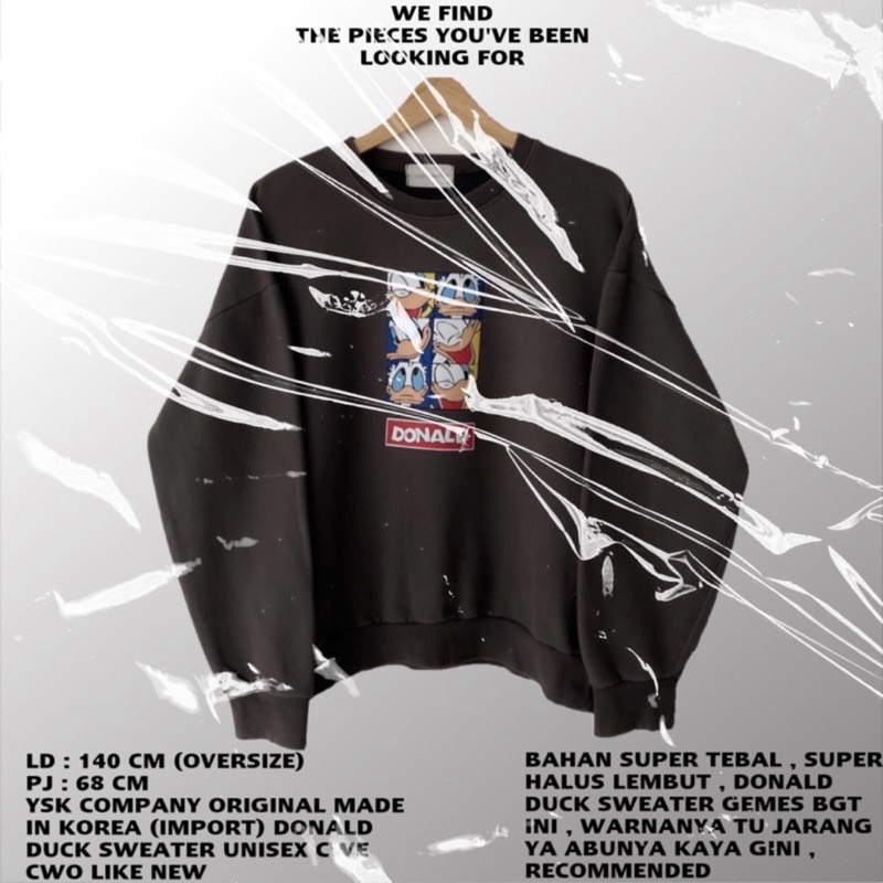 YSK COMPANY original/YSK COMPANY SWEATER/Donald sweater/disney sweater/oversize sweater/oversize bal