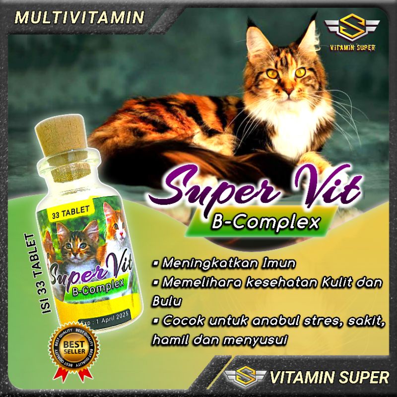 Vitamin Kucing Super Vit | Vitamin Bulu Gembul, Gemukin, Memperkuat Imun, Kucing Sakit, Stres, Hamil dan Menyusui