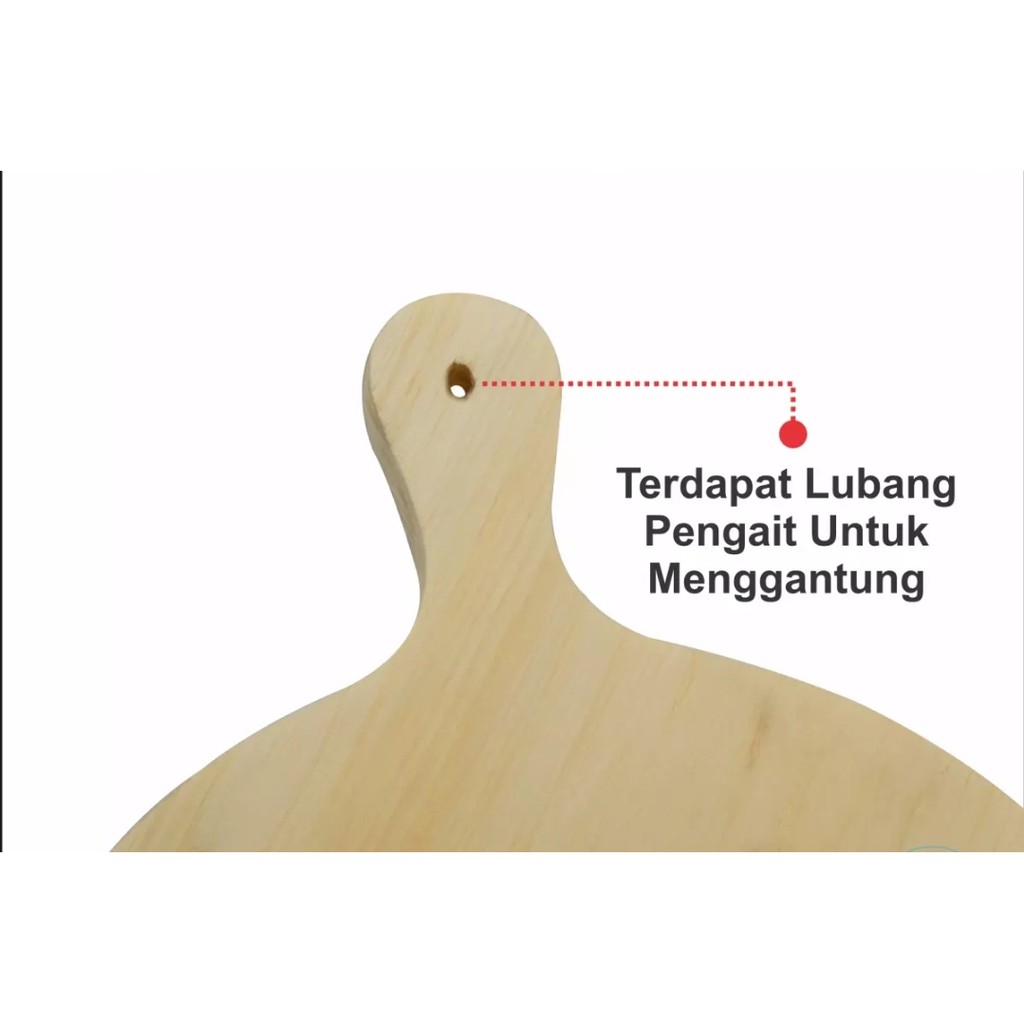 TALENAN KAYU BULAT BESAR Pinus Talenan Pizza Wooden Cutting Board GHM