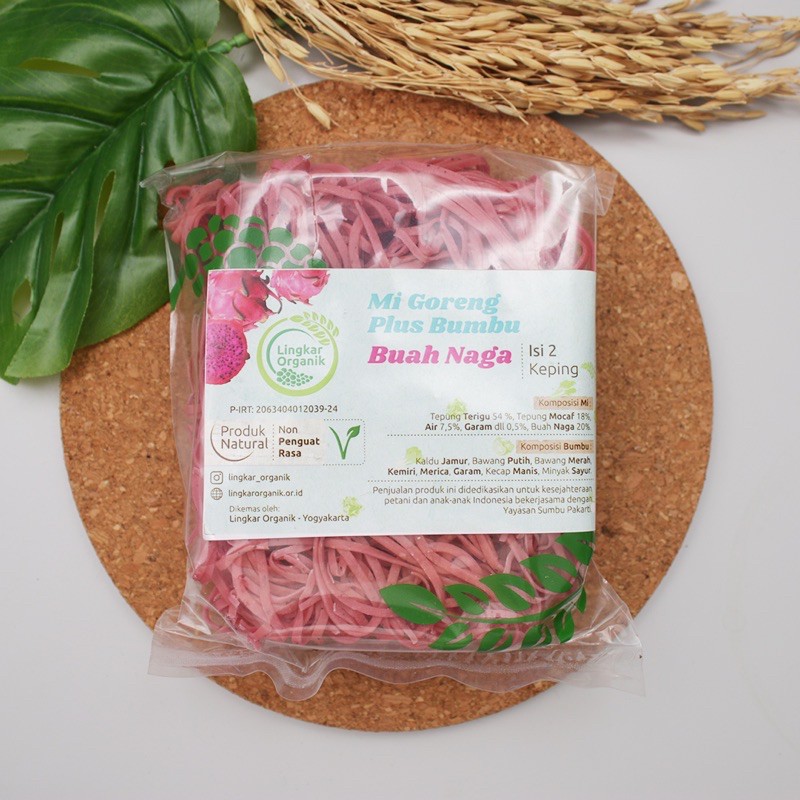 

Mie buah naga lingkar organik