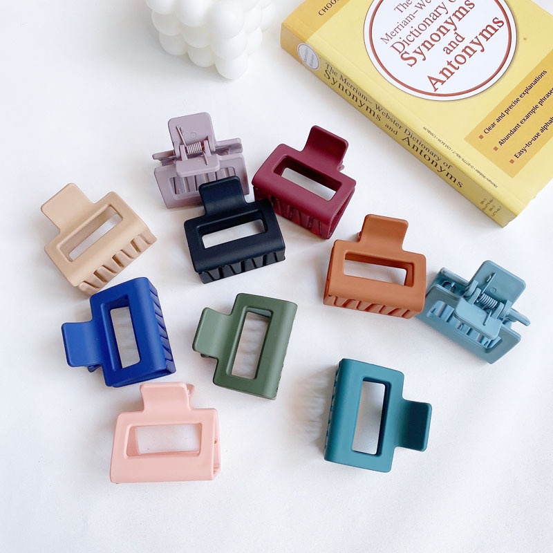 SQUARE MATTE HAIRCLIP JEPIT RAMBUT KOTAK DOFF JEPITAN PERSEGI KOREA CEPOL JEDAI WANITA ANAK HAIR CLIP CLAW AKSESORIS ACCESSORIES WARNA POLOS MEDIUM SIZE