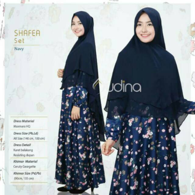 Shafea set setelan muslim gamis khimar maxmara ceruty busui