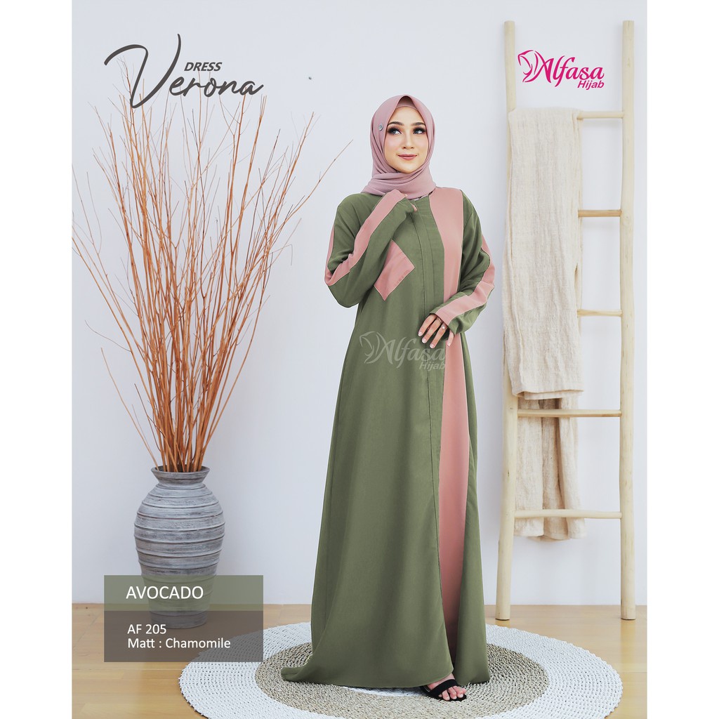 Verona Dress AF 205 by Alfasa Hijab | Gamis Premium | Busui Friendly | Original | OOTD Muslimah