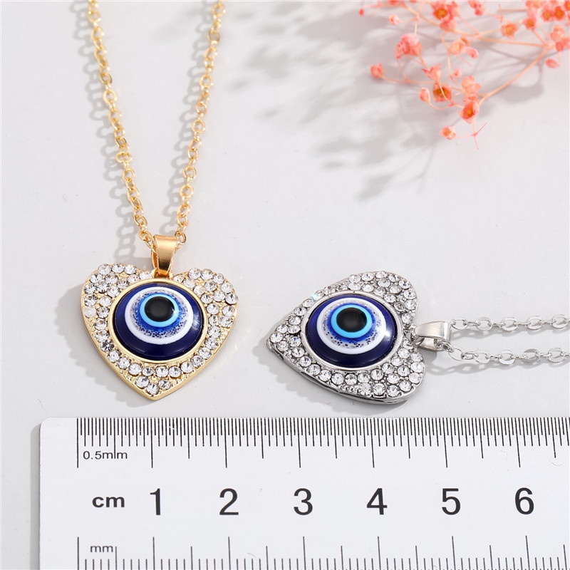 19 kinds of Korean simple natural stone resin painting oil blue eyes men and women necklace lucky cute jewelry accessories factory wholesale in stock