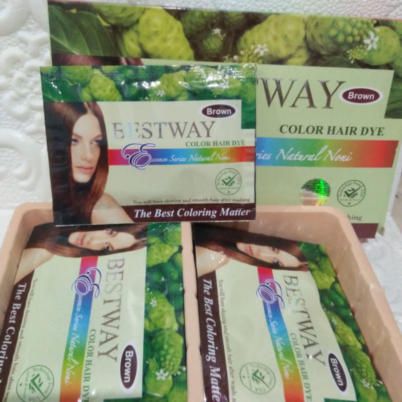 BESTWAY BROWN COLOR HAIR DYE -SHAMPOO PEWARNA RAMBUT COKLAT