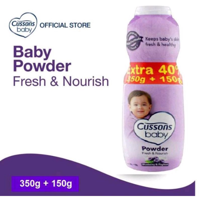 CUSSONS BABY PWD MILD&amp;GENTLE/FRESH&amp;NOURISH/SOFT&amp;SMOOTH 350GR