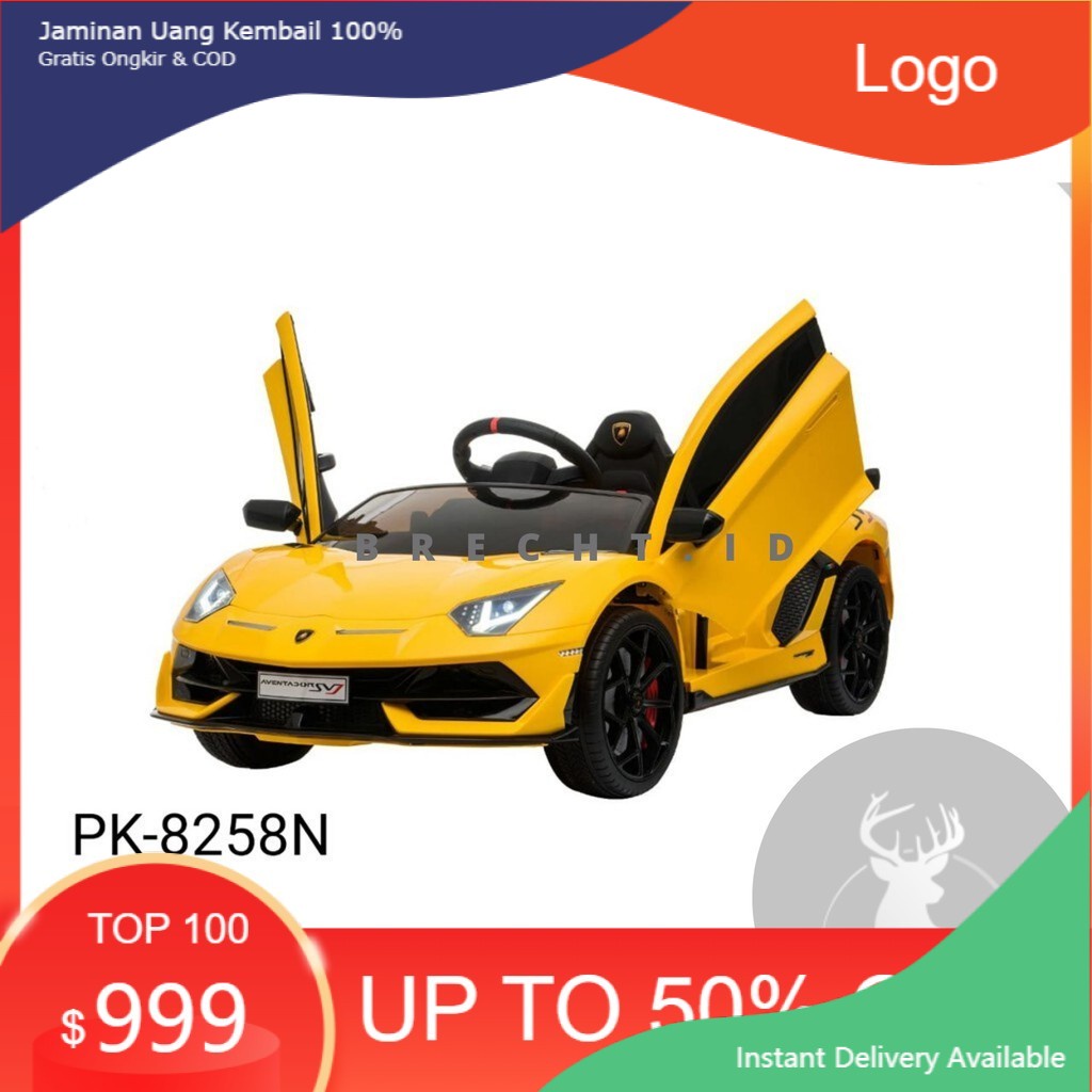 Maianan Anak Mobil Aki Pliko Lamborghini Aventador PK 8258N Lisensi (Khusus Indah Cargo)