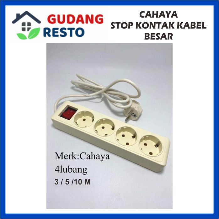 STOP KONTAK + KABEL 4 / 5 LUBANG / LB 3-5-10 M / METER COLOKAN LISTRIK SAMBUNGAN KABEL ROLL STOPKONTAK