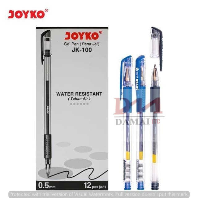 

Pulpen Gel Joyko JK-100 Water Resistant ( Tahan Air ) - 0.5 mm