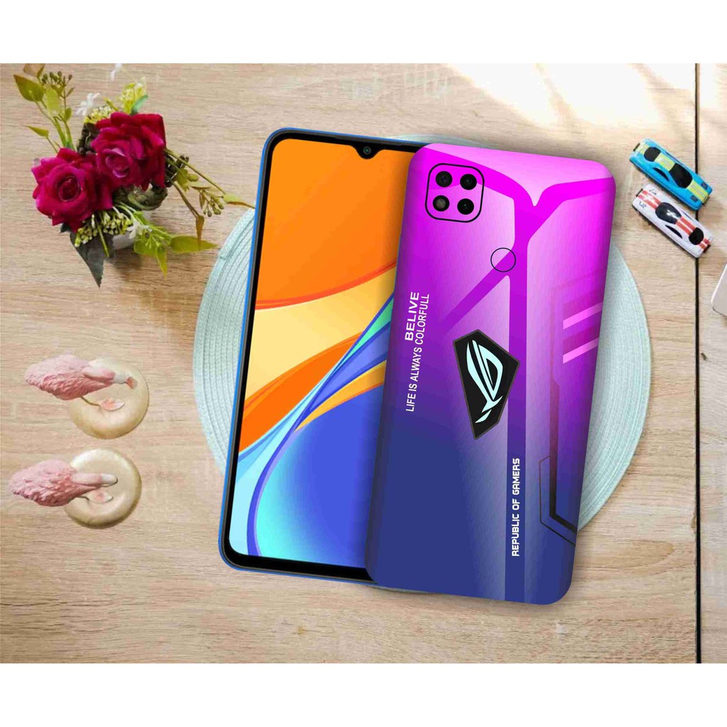 garskin hp redmi 9C motif rog blue - free custom motif